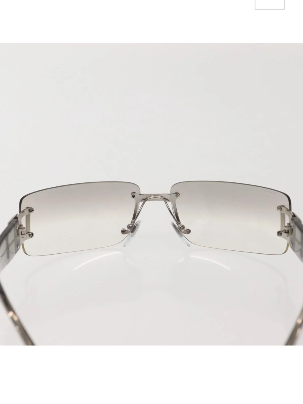 Vintage BVLGARI silver gradient y2k Rimless Sunglasses with case - Picture 3 of 15